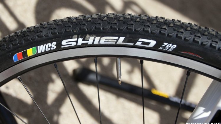 The new Ritchey WCS Shield 700x35 tire has lots of short knobs f