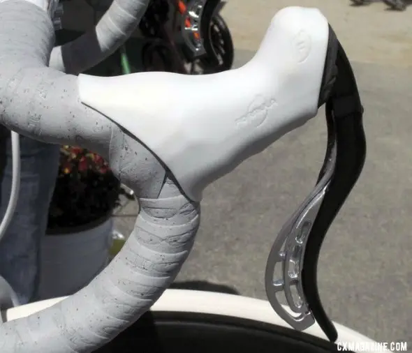 Formula's new hydraulic disc brake lever and Di2 shifter seen on a carbon Colnago. Sea Otter 2012. ©Clifford Lee