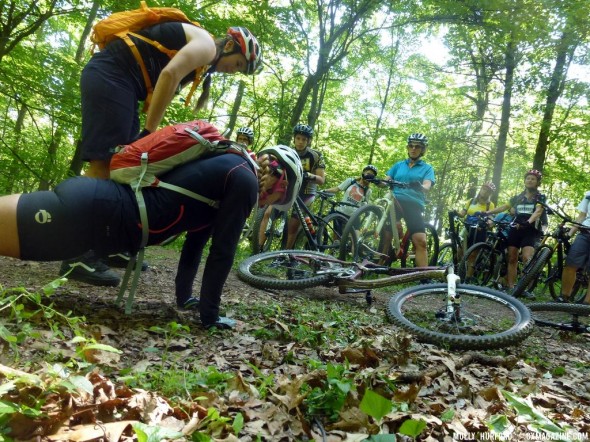 Showing proper techniques in a unique way at DirtFest. Cyclocross Magazine