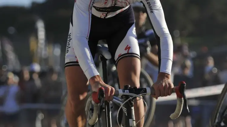 Dollar handups at Sea Otter Classic's inaugural cyclocross race © Sandi Burgar