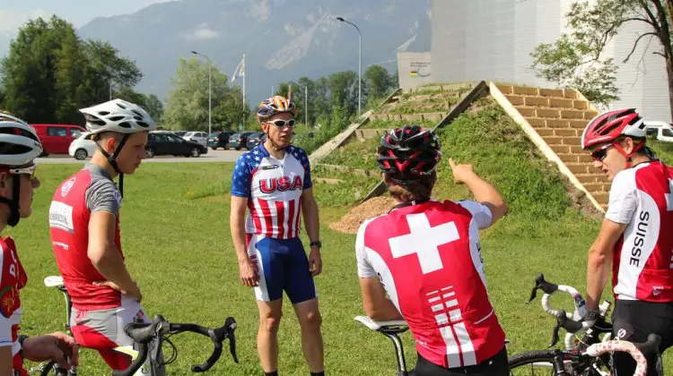 Geoff Proctor lectures the young riders. Keith Flory