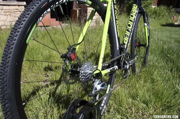 Cannondale 2013 SuperX SRAM Red disc brake cyclocross bikes. ©Cyclocross Magazine Cannondale 2013 SuperX SRAM Red disc brake cyclocross bike with Avid BB7 Ultimate disc brakes. ©Cyclocross Magazine