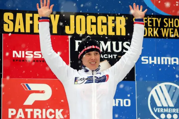 Compton keeps the World Cup leader's jersey. © Bart Hazen Katie Compton hopes to grab the World Cup leader's jersey while on her new Trek/SRAM team. © Bart Hazen