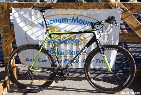 Ryan Trebon's new custom Cannondale SuperX cantilever brake carbon cyclocross bike.  © Cyclocross Magazine