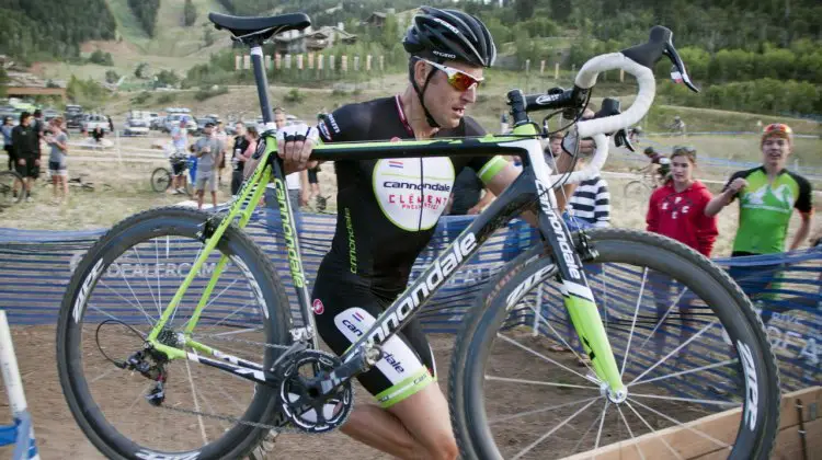 Ryan Trebon (Cannondale-Clement) won his first cx race on his Cannondale SuperX. 2012 Raleigh Midsummer Night Cyclocross Race. @Cyclocross Magazine