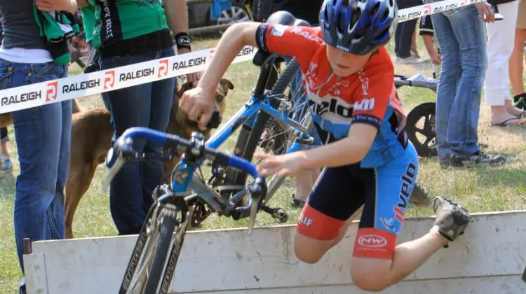 A junior racer practicing his JOEY barrier move (credit Janet Hill)