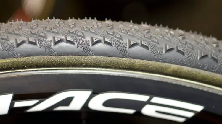 Hutchinson's new Mamba cyclocross tubular tire has a pronounced side knob for cornering. ©Cyclocross Magazine