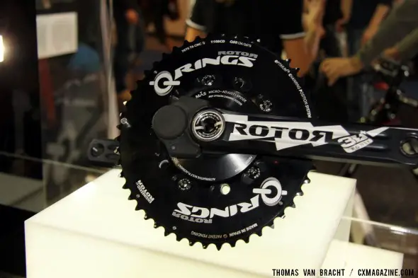 The Rotor Power crankset boasts two integrated power meters. Placement of 8 strain-gauges (4 in each crank arm) gives accurate, clean, noise free data from shifting, rough roads or sprinting.â¢Just 30g more than our 3D+ MAS crank. The Rotor Power crankset boasts two integrated power meters. Placement of 8 strain-gauges (4 in each crank arm) gives accurate, clean, noise free data from shifting, rough roads or sprinting.â¢Just 30g more than our 3D+ MAS crank.