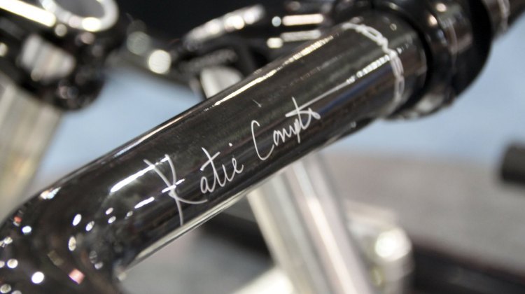 Katie Compton's new signature handlebar: Thompson's KFC One carbon fiber cyclocross bar.