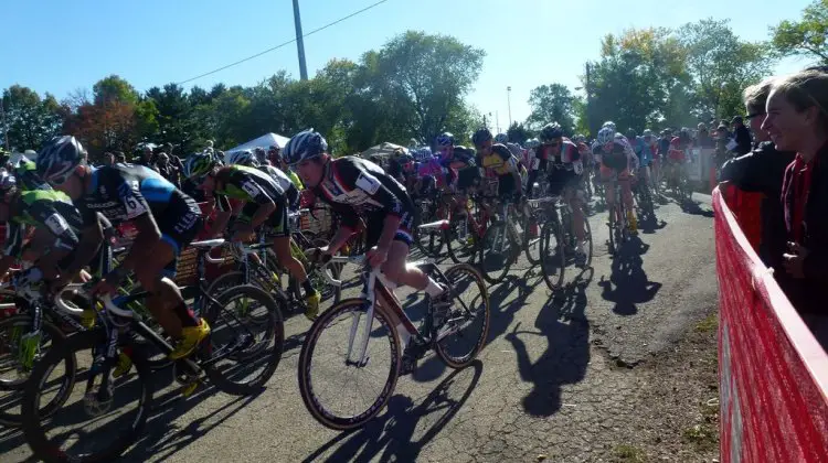 The men battle for the holeshot at USGP Sun Prairie Day 2. Cyclocross Magazine