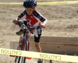 A Rad/Revel junior racer works on his remounting technique in the kiddie race area