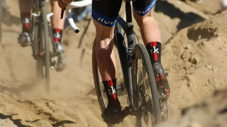 Newt chases Fisher through the feature called the "sand trap" - credit Kenton Berg