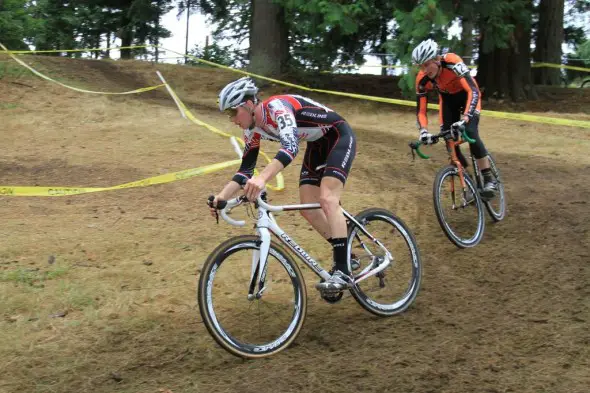 Logan Owen and Gian Dalle off the front of the race. © Janet Hill