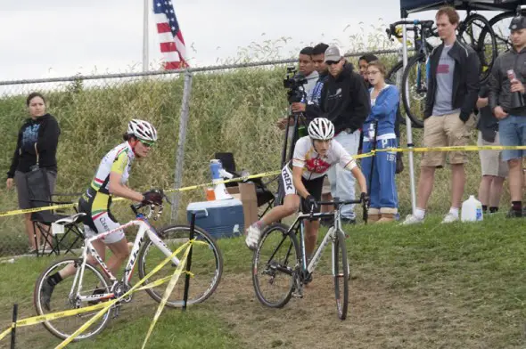 Laura Murray and Katrina Dowidchuk battle it out on course. Dennis Smith 