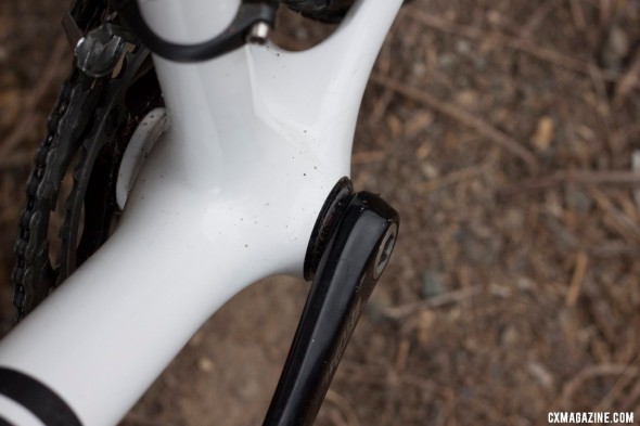 The 2013 Ibis Hakkalugi Disc Cyclocross Bike features a BB92 Press Fit bottom bracket. ©Cyclocross Magazine The 2013 Ibis Hakkalugi Disc Cyclocross Bike features a BB92 Press Fit bottom bracket. ©Cyclocross Magazine
