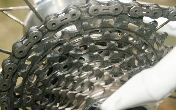 A spy shot of an early SRAM 1090 XG cyclocross cassette we captured at CrossVegas. ©Cyclocross Magazine