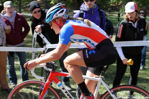 Katie Compton on her way to winning the 2012 USGP Sun Prairie © Amy Dykema