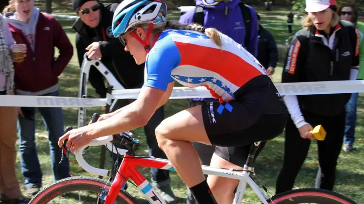 Katie Compton on her way to winning the 2012 USGP Sun Prairie © Amy Dykema