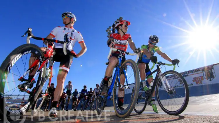 The Men’s A contenders on Saturday. Kyle Gritters (Rock N Road), at left, suffered mechanicals both days. © Phil Beckman