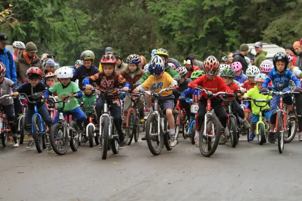 The kids show off their start line intensity. © Janet Hill