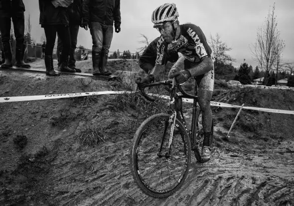 The muddy course proved challenging and messy for racers this weekend. © Doug Brons