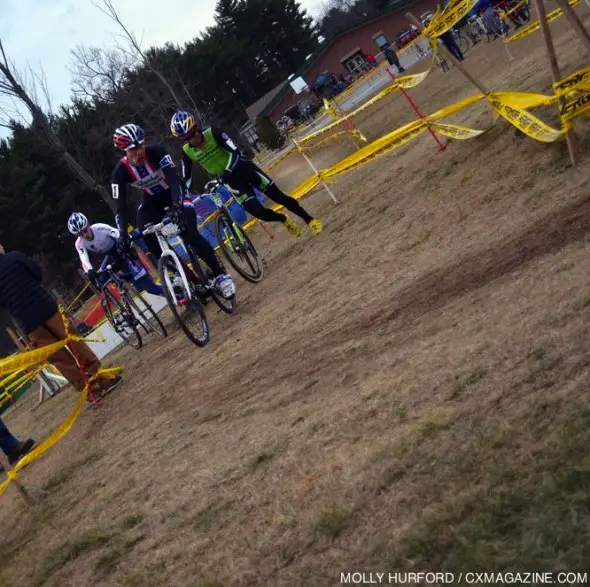 Good thing Tim Johnson had a pit bike and not just wheels on Day 2 of Bay State weekend. © Cyclocross Magazine Good thing Tim Johnson had a pit bike and not just wheels on Day 2 of Bay State weekend. © Cyclocross Magazine