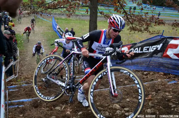 Jeremy Powers, here on Day 1, doubled up this weekend at Cycle-Smart International. © Cyclocross Magazine Jeremy Powers, here on Day 1, doubled up this weekend at Cycle-Smart International. © Cyclocross Magazine