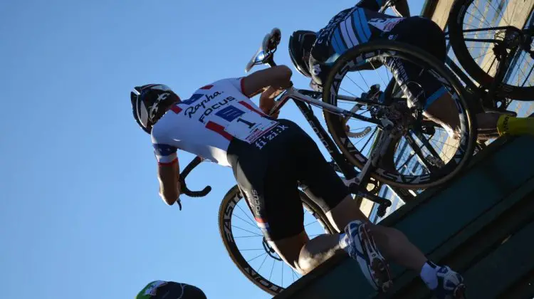 Powers with Berden and Trebon on the flyover. © Cyclocross Magazine