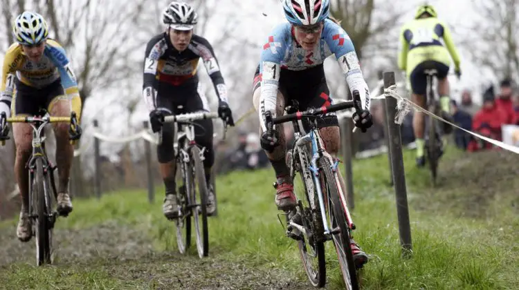 Katie Compton, shown here last week at Vlaamse Druivenveldrit, has been on a long European winning streak © Bart Hazen