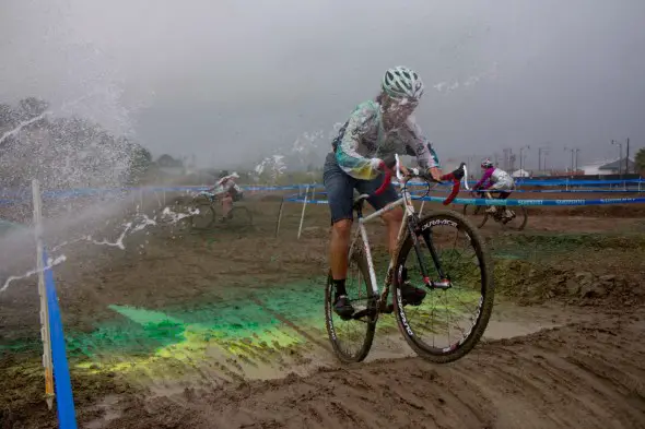 Dorothy Wong about to take a full broadside from the Snot Cannons at the SSCXWC 2012 in Los Angeles. © Tim Westmore