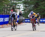 The photo finish: van Gilder takes it by a quarter of a wheel's length. © Todd Prekaski