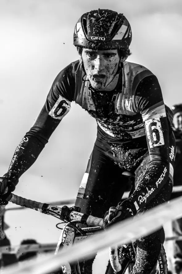 Zach McDonald's pain face at the 2013 Cyclocross National Championships. © Chris Schmidt