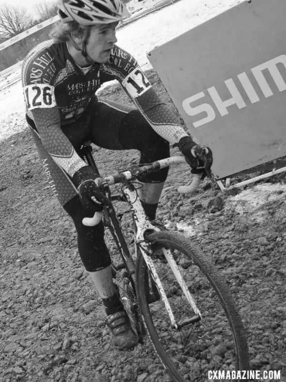 Timothy Jenkinson (Mars Hill) had a strong second half to overtake Casey Hildebrandt (Ripon) for second. © Cyclocross Magazine