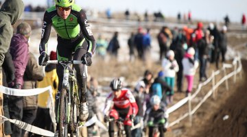 Ryan Trebon leads the group up one of the first hills on the 2013 Cyclocross National Championship course.© Meg McMahon