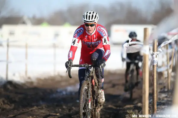 Miller having a strong race after an injury-shortened season. Elite Women, 2013 Cyclocross National Championships. © Meg McMahon