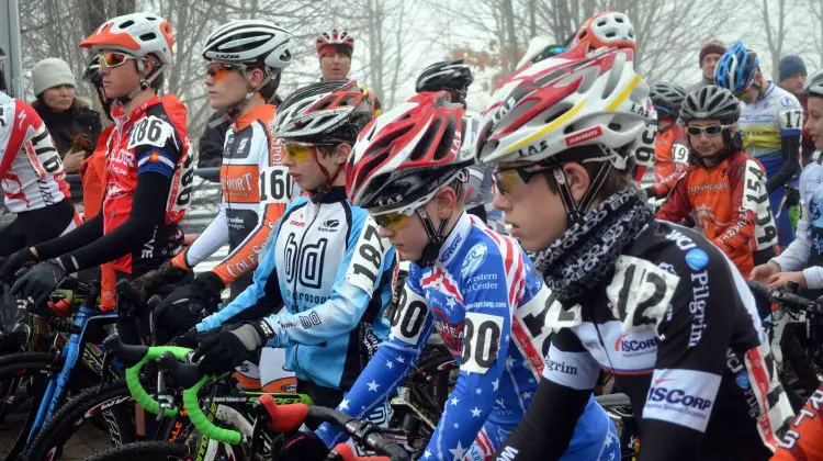 The Junior 13-14 Men about to start. 2013 Cyclocross National Championships. © Cyclocross Magazine