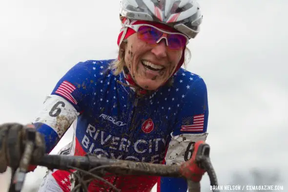 Sue Butler set the bar for tough racing, on her way to the 2013 Masters World Championships title. ©Brian Nelson