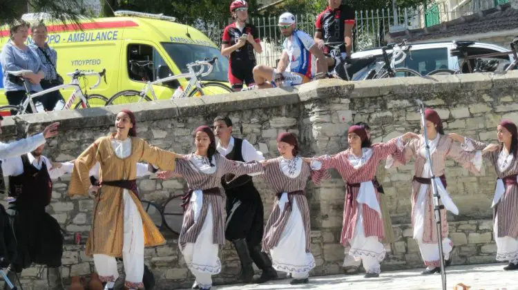 Dancing and bikes combined in Pano Lefkara. © Abdo Semaan Nader