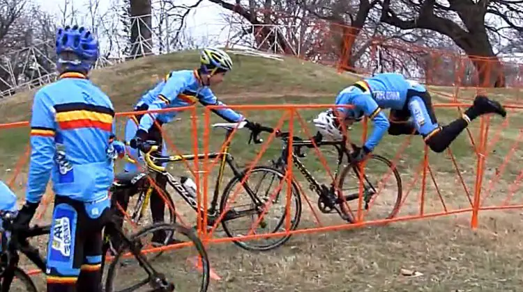 Sven Nys' biggest challenge in Louisvile so far? Escaping his bandit pre-ride on the Louisville course.