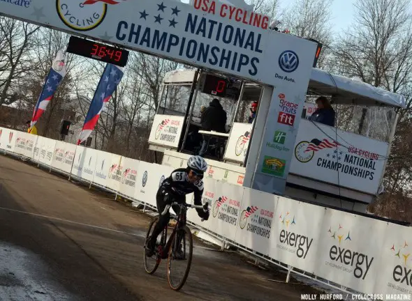 Ostenso rides in for the 60+ win. © Cyclocross Magazine