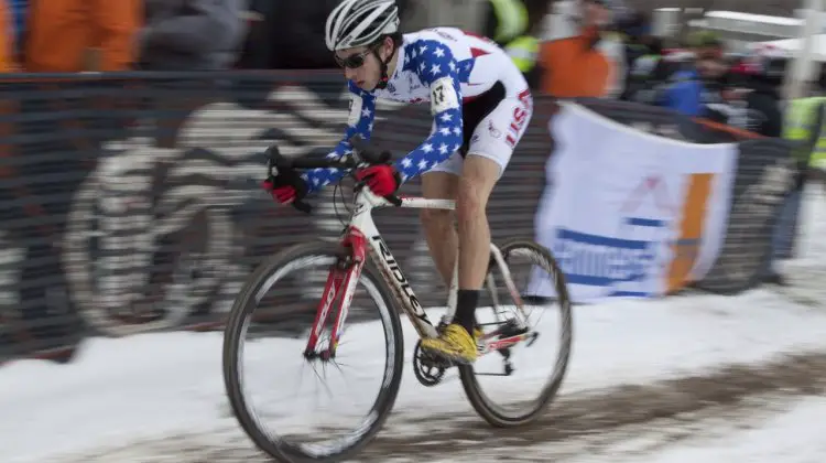 David Lombardo in the 2013 Cyclocross World Championships, Junior Men. © Cyclocross Magazine