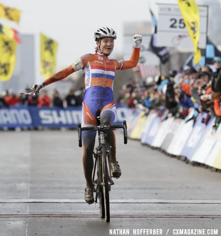 Marianne Vos won her sixth Cyclocross World Championship with a dominant ride in Louisville, KY. © Nathan Hofferber