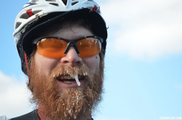 Thomas Turner With an Ice Stache © Cyclocross Magazine