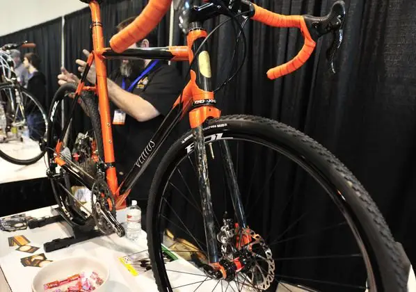 Ventus Custom Cycles displayed this steel lugged, carbon tubed gravel racer at NAHBS 2013 © Jesse Pisel