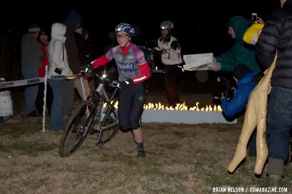 A flaming barrier and doughnut handups made for unregulated fun.  ©Brian Nelson