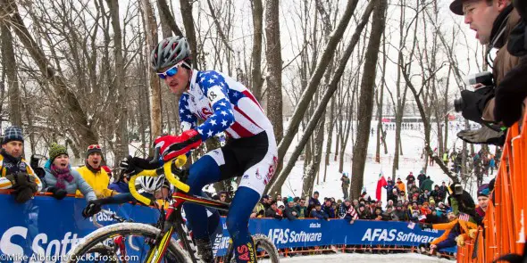 Heading uphill on the course that he'd dialed in on Thursday. © Mike Albright Photography