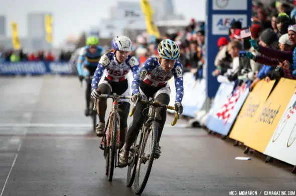Dombroski puts on her game face in the Elite Women World Championships of Cyclocross 2013 © Meg McMahon