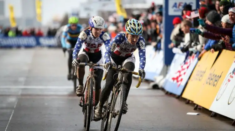 Dombroski puts on her game face in the Elite Women World Championships of Cyclocross 2013 © Meg McMahon