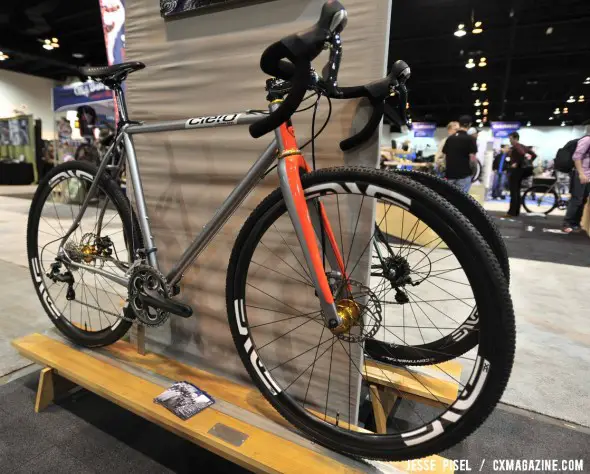 Cielo, the frames made by Chris King, debuts their latest cyclocross rig, complete with all Chris King components. © Jesse Pisel Cielo, the frames made by Chris King, debuts their latest cyclocross rig, complete with all Chris King components. © Jesse Pisel