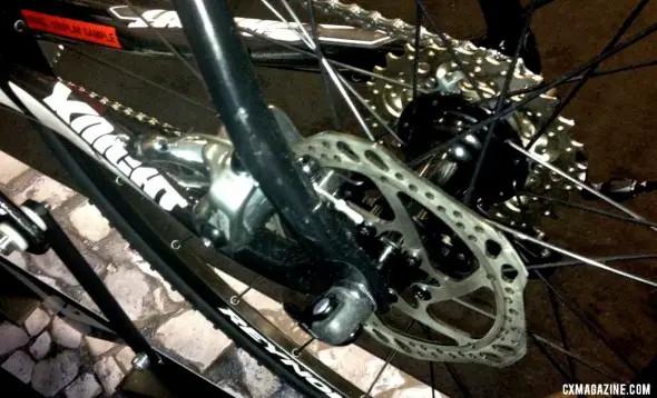 Hayes CX-5 disc brakes work with Reynolds Solace disc wheels on the new Ridley X-Night.